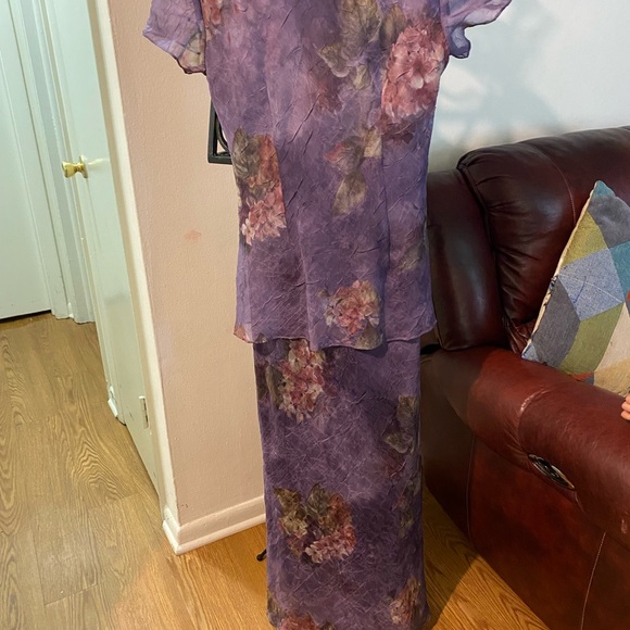 Jessica Howard  VINTAGE Purple  floral Dress 100%polyester Linning polyester Sz8 - Picture 6 of 9